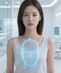 마스크 쓴 여성 의료 과학 뷰티 Masked Woman Medical Science Beauty