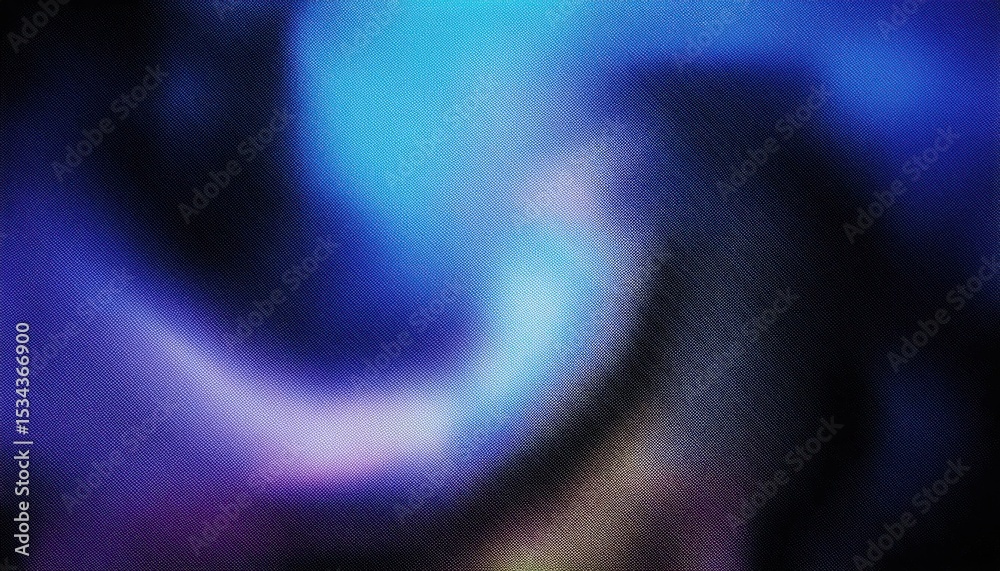 Poster vibrant blue and purple swirl abstract texture with soft lighting and subtle halftone detail for dig