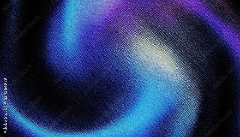 Poster vibrant blue and purple swirl abstract texture with soft lighting and subtle halftone detail for dig