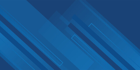 Obraz premium Blue background with abstract box rectangle geometric shapes modern element for banner, presentation design and flyer. modern
