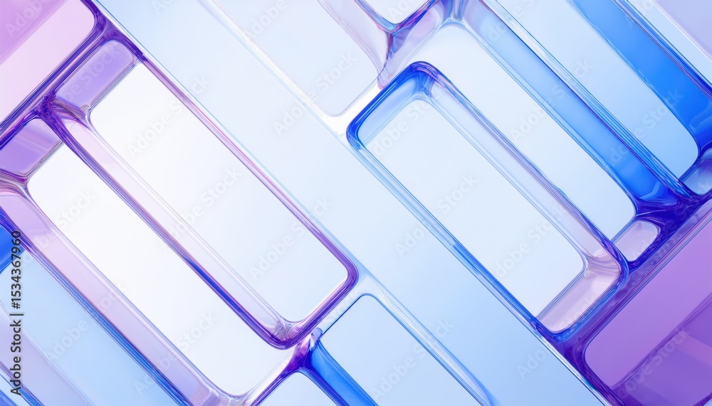 Aufkleber abstract 3d glass x shape with smooth light streaks in gradient blue and purple tones for modern bra