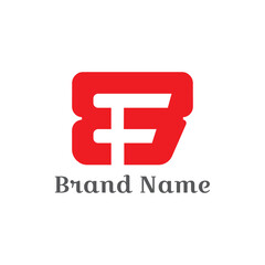 E-commerce business logos and email icons illustrate modern web concepts. EB letter logo with F letter in negative space.