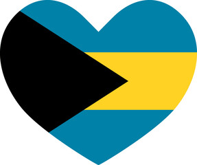 Bahamas heart shaped icon flag illustrator national