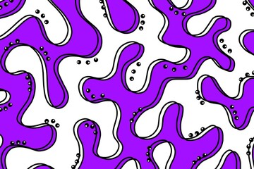 Waves, swirl, lines, twirl, dot, curve texture, in trendy style. Purple and white abstract Background. Hand-drawn design for wallpaper, print, banner, card, textile, decor, etc.