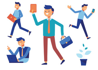 Professional Businessman Character Turnaround Model Sheet	
