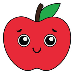 red apple with a worm