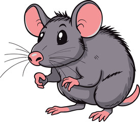 Cute cartoon a illustrator vector Rat