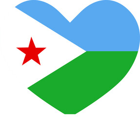 Djibouti  heart shaped icon flag illustrator national