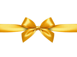 Elegant gold ribbon bow isolated on black