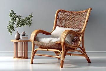 Elegant bamboo wooden chair high resolution picture