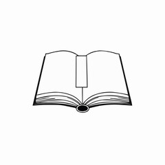 An open book with a bookmark.