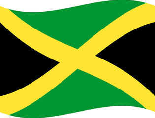 Jamaica waving flag illustrator of national  icon