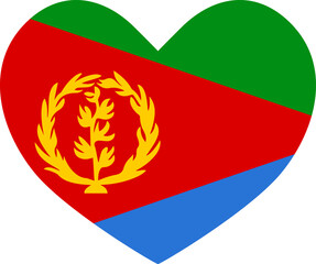 Fototapeta premium Eritrea heart shaped icon flag illustrator national