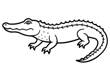 Crocodile Vector line art