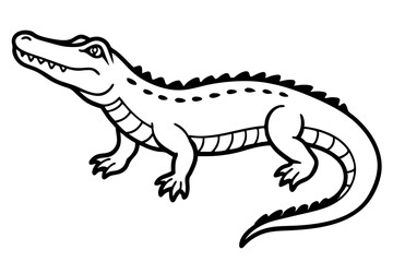 Crocodile Vector line art