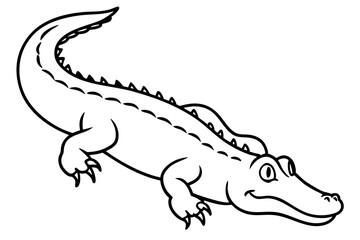 Crocodile Vector line art