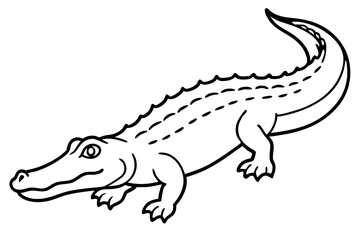 Crocodile Vector line art