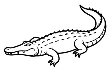 Crocodile Vector line art