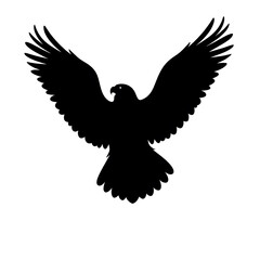 Soaring Silhouette: A powerful silhouette of a majestic eagle spreads its wings in a display of freedom and strength.
