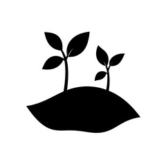 Sprouts in Silhouette: A stark black and white silhouette of emerging sprouts, symbolizing growth, renewal, and the potential of new beginnings.