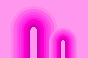 Pink abstract background with lines, rainbow shape, ornate, ornament, swirl, gradient, wave, curve texture horizontal background design for decor, poster, wallpaper, banner, print, etc