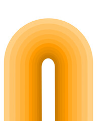 Fototapeta premium Yellow abstract arch, rainbow shape, door, ornament isolated on transparent background for poster, cover, decoration, print, banner, template, wallpaper, etc. Modern style. Door to the sky or sun