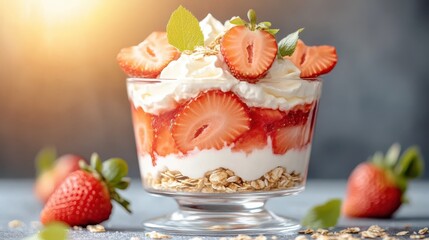Refreshing Glass Filled with Strawberries and Berries for a Healthy Snack