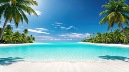 Idyllic tropical beach paradise vacation getaway