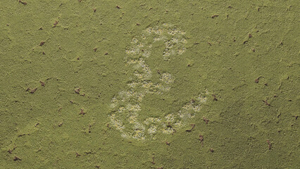 Grass Field Letter E Nature Alphabet 3d Illustration