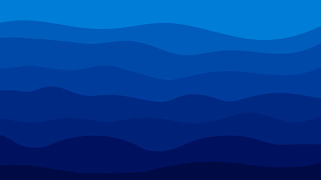 Blue waves vector background illustration sams sky and ocean 