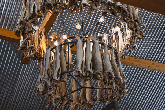 Norwegian dried cod, also known as "t&oslash;rrfisk" or "skrei", is a traditional, high-quality product, famous for its firm texture and intense flavor.