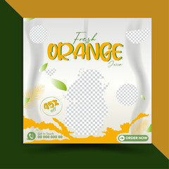 Summer Fresh Orange Lemon Mango Drink Promotion Flyer Ads Design for Social Media Poster Web Banner Template. Food Social Media Post Design. Juice Menu Design. Set Of  Tropical Mockup Template Design.