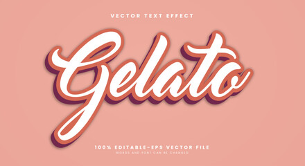 Gelato 3d editable text effect template Suitable for modern theme