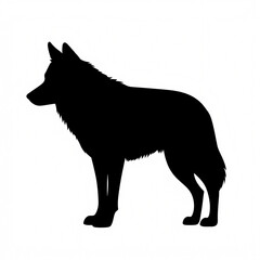 Silhouette of a Majestic Canine: A striking monochrome silhouette of a powerful dog in profile, against a clean, neutral background. The image emphasizes the dog's strong physique and alert posture.