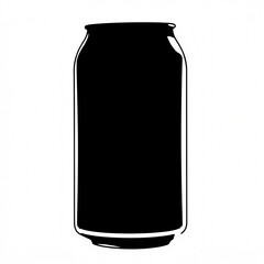Simple Soda Silhouette: A sleek, black silhouette of a soda can stands in stark contrast, embodying the essence of refreshment, ready to quench thirst.