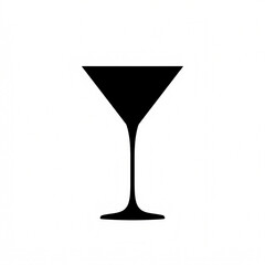 Elegant Martini Glass: Silhouette of a sophisticated martini glass, a minimalist representation of a classic cocktail, evoking elegance and social gatherings.