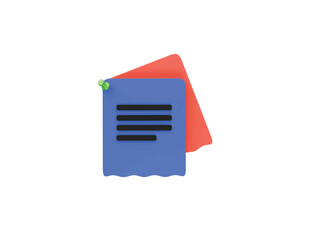 sticky notes icon 3d illustration render