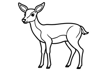 Elegant Deer Outline Vector