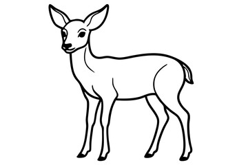 Elegant Deer Outline Vector