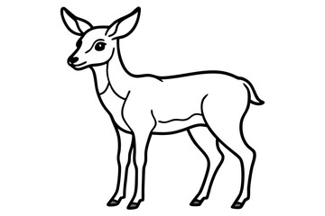 Elegant Deer Outline Vector