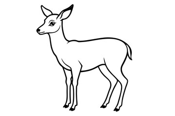 Elegant Deer Outline Vector