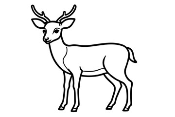 Elegant Deer Outline Vector