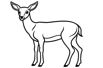 Elegant Deer Outline Vector