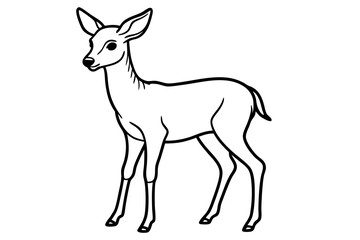 Elegant Deer Outline Vector