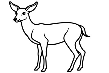 Elegant Deer Outline Vector