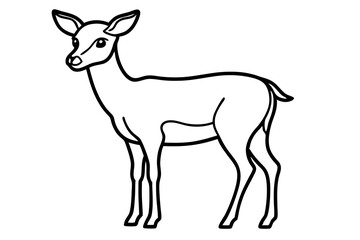 Elegant Deer Outline Vector