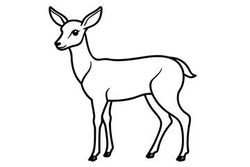 Elegant Deer Outline Vector