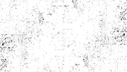Grain noise particles. Rusted white effect. Grunge design elements. Distressed black texture. Dark grainy texture on white background.