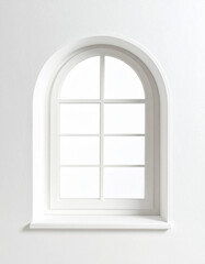 Fototapeta premium Small Arch Window in White Textured Wall.aesthetic, minimal, window, design element, frame, rustic, simple, surface, arch, exterior, home, light, vintage, white, building exterior, design, 