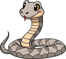 Fototapeta premium Cute cartoon a illustrator vector Ratllesnake